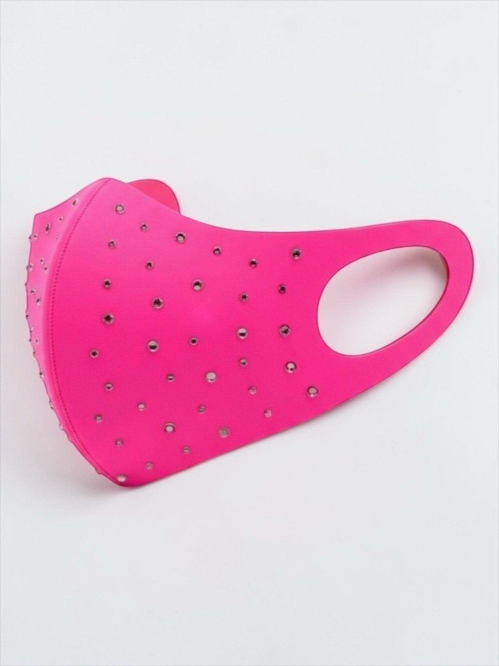 Hot Pink Rhinestone Face Mask Sparkly Barbiecore Festival Party NWT